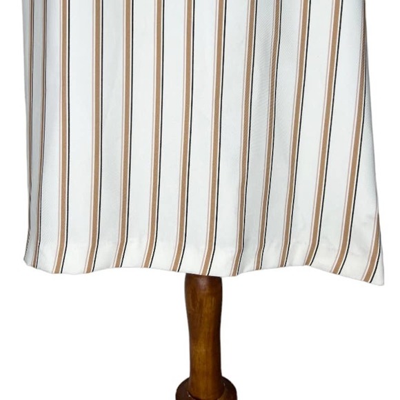 ZARA NWT Striped Ecru Draped Wrap Dress Midi Length Business Casual Size XL - Picture 11 of 13